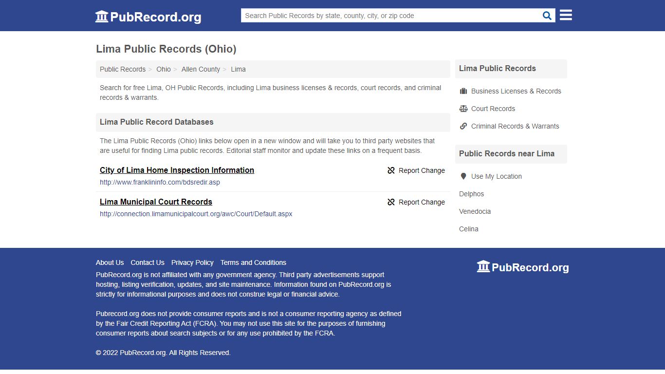 Free Lima Public Records (Ohio Public Records) - pubrecord.org